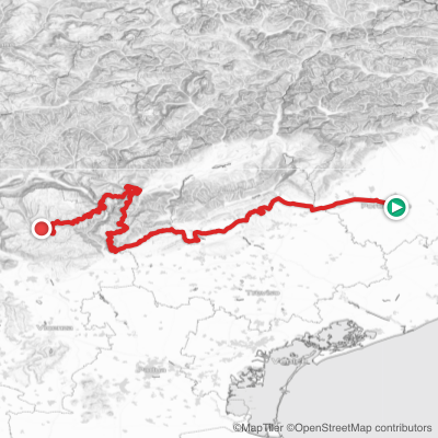 Route map for Stage 15